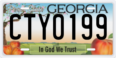 GA license plate CTY0199