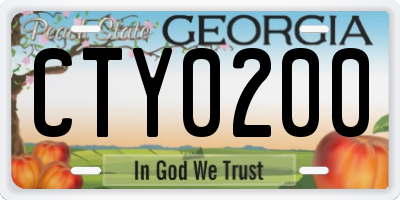 GA license plate CTY0200