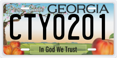 GA license plate CTY0201