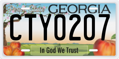 GA license plate CTY0207