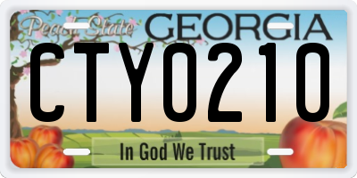 GA license plate CTY0210