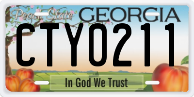 GA license plate CTY0211