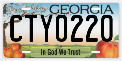 GA license plate CTY0220
