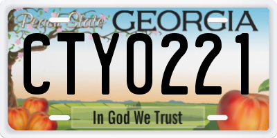 GA license plate CTY0221