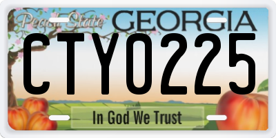 GA license plate CTY0225