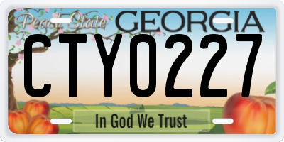GA license plate CTY0227