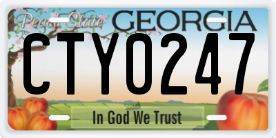 GA license plate CTY0247