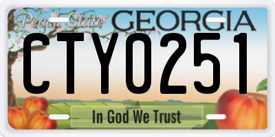 GA license plate CTY0251