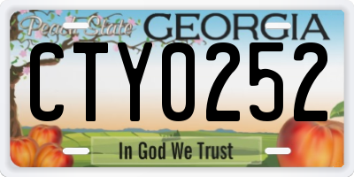 GA license plate CTY0252