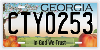GA license plate CTY0253