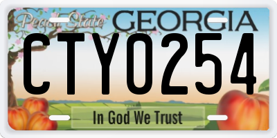 GA license plate CTY0254