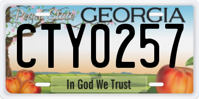 GA license plate CTY0257