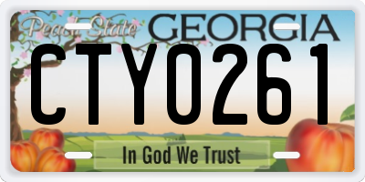 GA license plate CTY0261