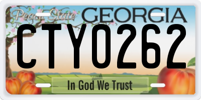 GA license plate CTY0262