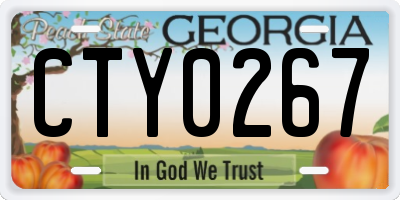 GA license plate CTY0267