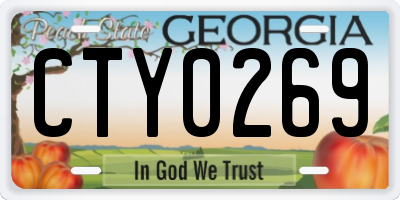 GA license plate CTY0269