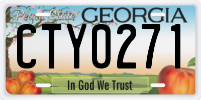 GA license plate CTY0271