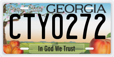 GA license plate CTY0272
