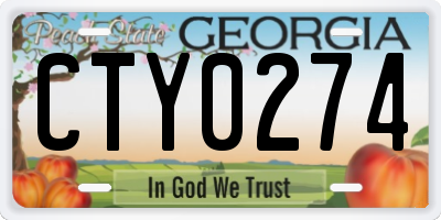 GA license plate CTY0274