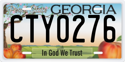 GA license plate CTY0276