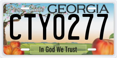 GA license plate CTY0277