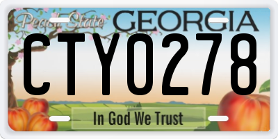 GA license plate CTY0278