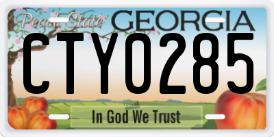 GA license plate CTY0285
