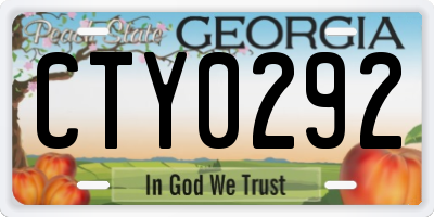 GA license plate CTY0292