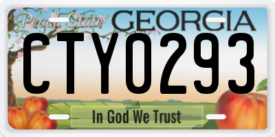 GA license plate CTY0293