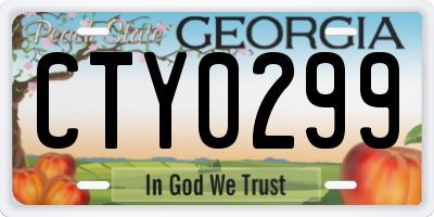 GA license plate CTY0299