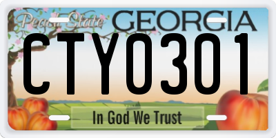 GA license plate CTY0301
