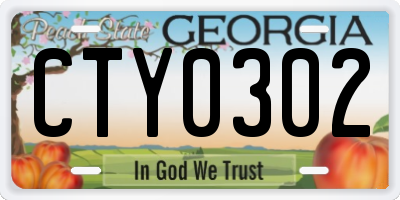 GA license plate CTY0302