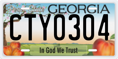 GA license plate CTY0304
