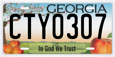 GA license plate CTY0307