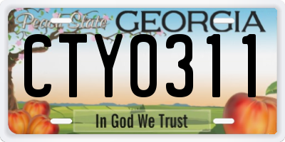 GA license plate CTY0311