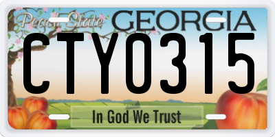 GA license plate CTY0315