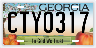 GA license plate CTY0317
