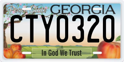 GA license plate CTY0320