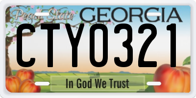 GA license plate CTY0321