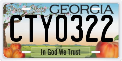 GA license plate CTY0322