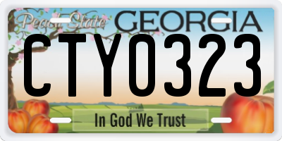 GA license plate CTY0323