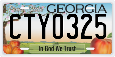 GA license plate CTY0325