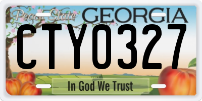 GA license plate CTY0327