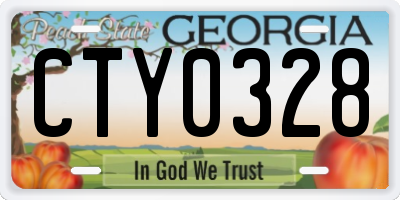GA license plate CTY0328