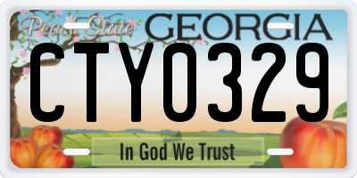 GA license plate CTY0329