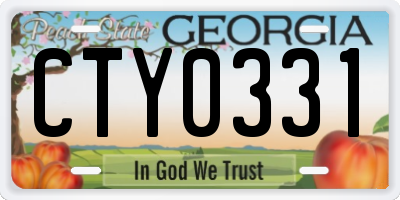 GA license plate CTY0331