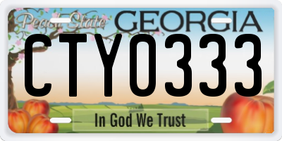GA license plate CTY0333
