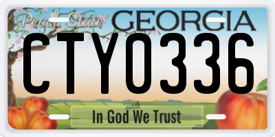 GA license plate CTY0336