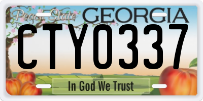 GA license plate CTY0337