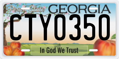 GA license plate CTY0350